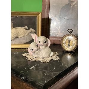 Gray Floppy Eared Bunnies Spring Rabbit Ceramic Bunny Rabbit Gray Hare